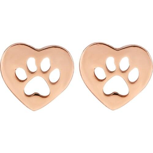 Shuangshuo 2017 New Arrival Heart Shaped Paw Earrings Women Small Earrings Pendientes boucle d'oreille