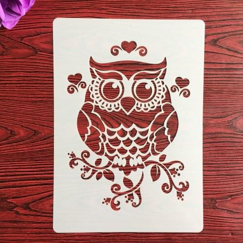 A4 29 * 21cm owl Mandala DIY Stencils Wall Painting Scrapbook Coloring Embossing Album Decorative Paper Card Template