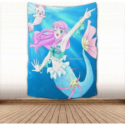 Tropical-Rouge! Precure Tapestry Colorful Psychedelic Decorative Carpet Wall Fabric Living Room Bedroom Tapestries Accessories