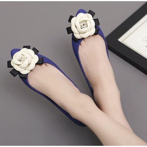 Camellia flats pointed toe plastic waterproof jelly shoes woman casual slip on mixed color loafers soft comfy summer moccasins