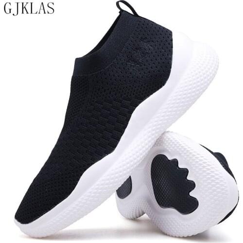 Unisex Mens Breathable Mesh Sneakers Men Casual Shoes Outdoor Sports Shoes for Male Slip on Comfy Black Shoes Light Sneakers