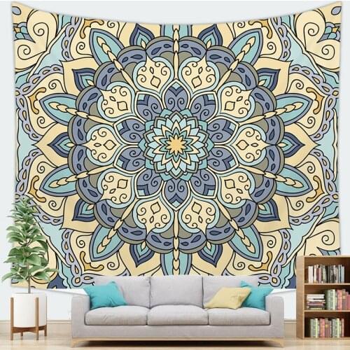 Vintage Wall Tapestry & Carpet Wall Hanging Beach Room Home Decoration 100x70/150x130/200x150cm Blue Purple Color Flower