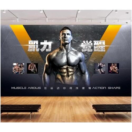 WDBH Custom photo 3d wallpaper Fashion exercise fitness muscle awakening background decor living room wallpaper for wall 3 d