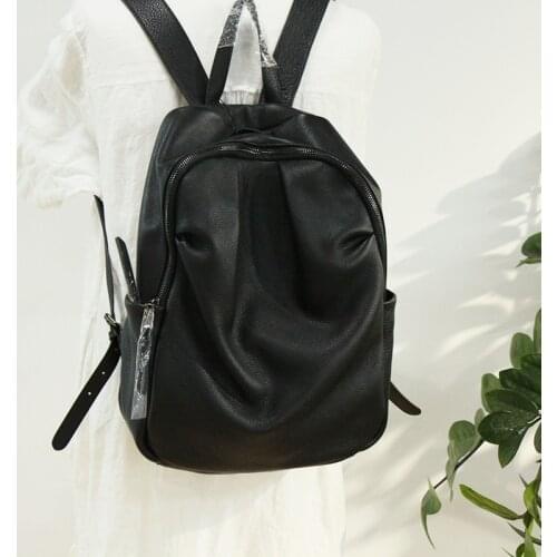 YourSeason 2021 Casual Female Genuine Leather Backpack Solid Color Nature Soft Cowhide Women Travel Bags Large Capacity