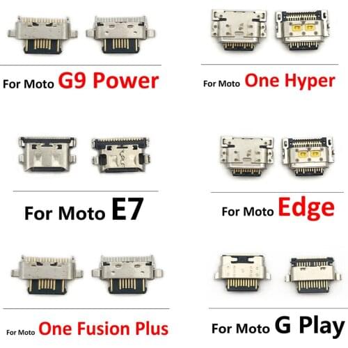 10Pcs/Lot, USB Charge Charging Connector Plug Dock Socket Port For Moto E7 Edge G Play G9 Power One Hyper / One Fusion Plus