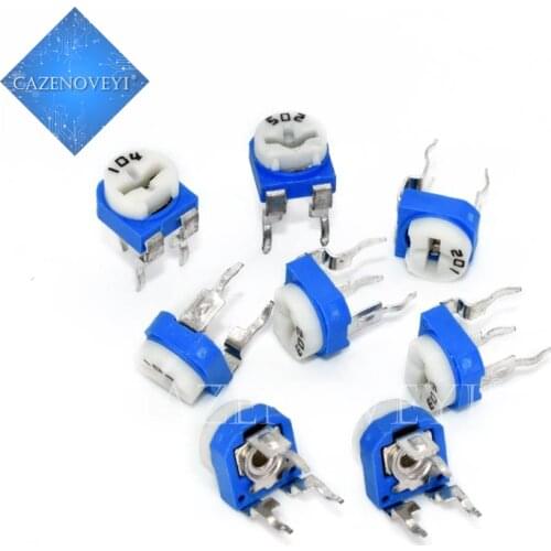 20pcs/lot RM065 RM-065 100 200 500 1K 2K 5K 10K 20K 50K 100K 200K 500K 1M ohm Trimpot Trimmer Potentiometer variable resistor