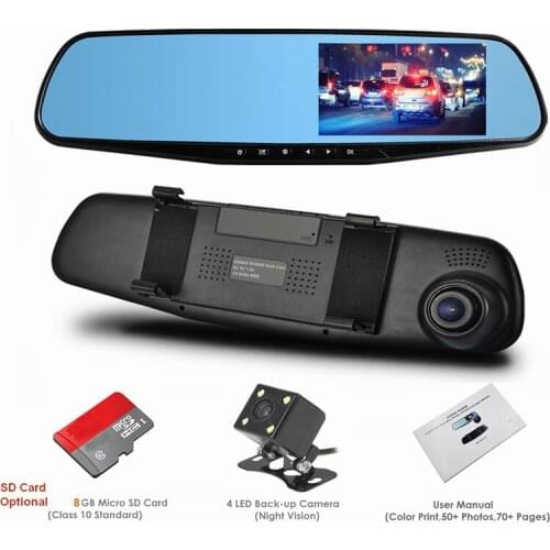 4.3inch 1080P Full HD rear view mirror dashboard camera car DVRs dash camera recording forward through windshield