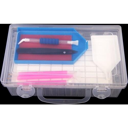 72 Grids Diamond Painting Accessories Container Box DIY Diamant Embroidery Mosaic Tools Bead Transparent Plastic Drill Storage