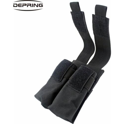 Adjustable Molle Dual Flashlight Holster Sports LED Torch Knife Tool OC Spray Double Holder Sheath Handgun Dual Mag Pouch