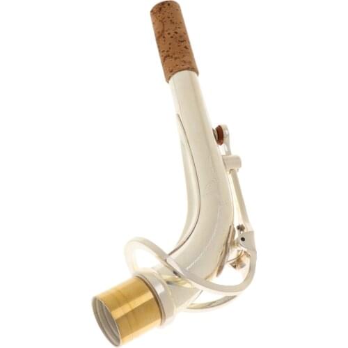 Brass Silver-Plated Eb Alto Saxophone Sax Bend Neck Gooseneck Joint 22.5mm Diameter