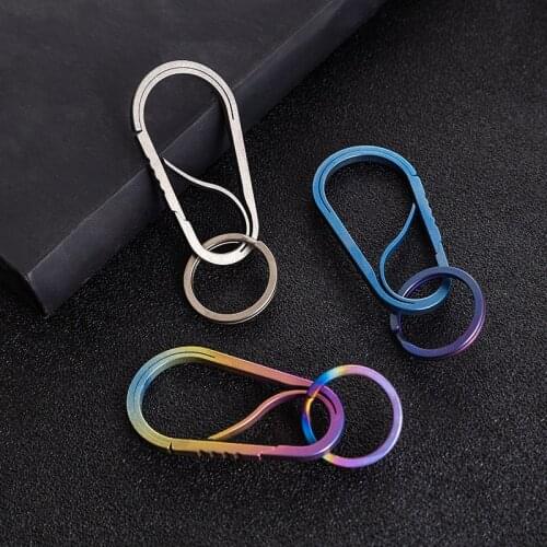 Titanium alloy keychain pendant with bottle opener car chain mens waist padlock keychain ring