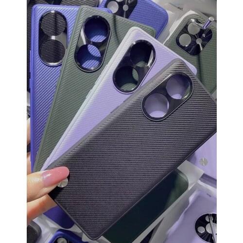 Vegan Leather Kevlar fiber Case For Honor 50 Pro Carbon Fiber fibre TPU Protector Cover Shell