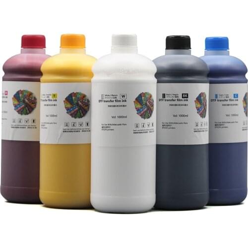 1000ML/Bottle 5 Colors Direct To Film Textile PET Transfer DTF Ink for EPSON L1800 I3200 DX5 4720 Printers
