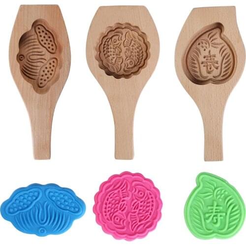 Wood Mooncake Baking Mold Cookies Pastry Mould For Making Mung Bean Cake Ice Skin Decorating Tool Kitchen Accessories 2021 New