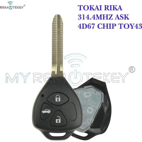 Remtekey TOKAI RIKA Remote key 3 button TOY43 for Toyota HILUX+314.4mhz+4D67