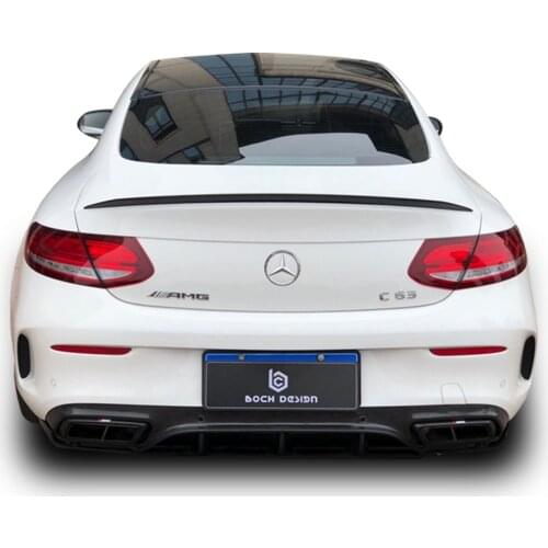 For Benz C63 W205 C205 2015 + C Class C250 C300 C350 2-door Coupe Carbon Fiber Auto Rear Spoiler Wing Trunk Lip Boot Cover 1Pcs