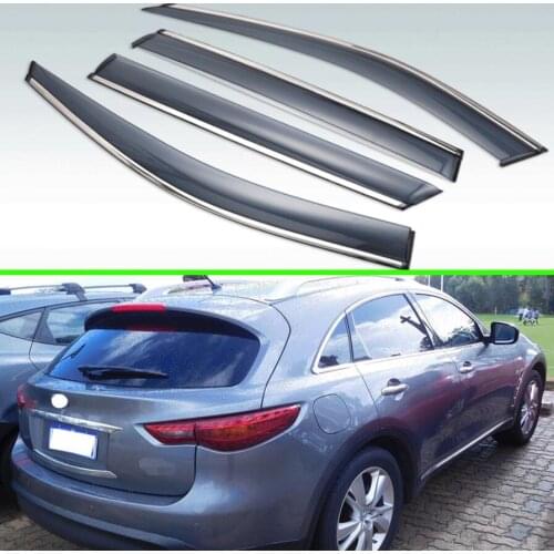 For Infiniti QX70 S51 2013 2014 2015 2016 2017 2018 2019 Plastic Exterior Visor Vent Shades Window Sun Rain Guard Deflector 4pcs