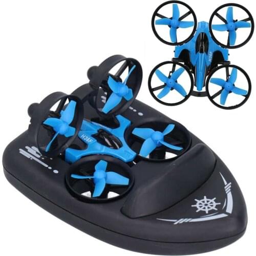 H36F Mini RC Quadcopter Drone 2.4G 4CH 6-Axis Speed Land Water Air RC Vehicle Toy Drones 3D Flip RC Drone Boat Toy Gift