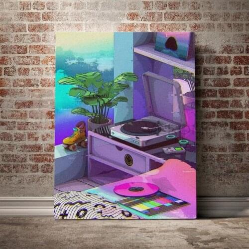 Vaporwave Aesthetic Retro 80S Home Decoration Canvas Hd Prints Poster Living Room Painting Wall Art Modular Picture