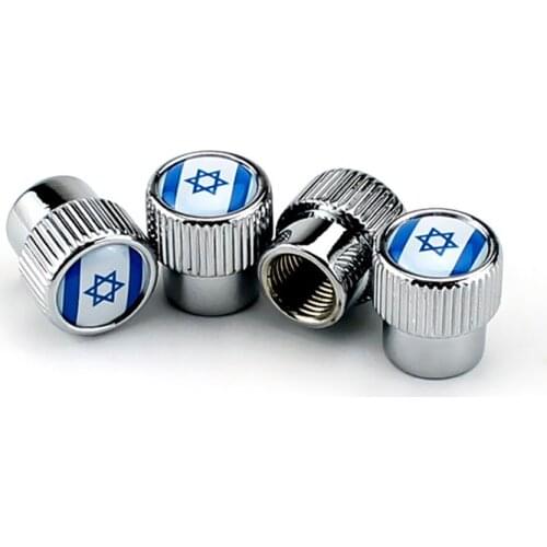 4pcs/set Israel Flag Alloy Dust proof Car Tire Valve Caps Bike and Motor Car Universal Accessories for Buick for Lexus for BMW