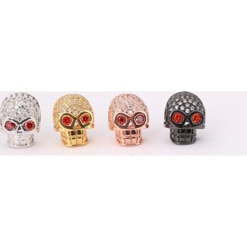 Cubic Zircon Skull Beads & Jewelry Accessories Best Quality Micro Pave CZ Making DIY Bracelet