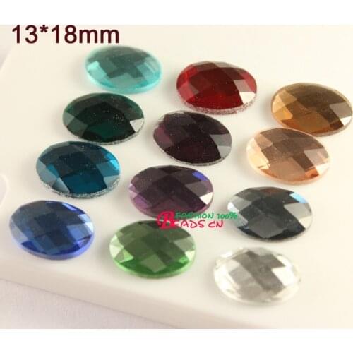New arriving faceted shaped 13x18mm oval flatback Crystal Glass rhinestones 30pcs/lot for iphones diy Wedding Dress makings
