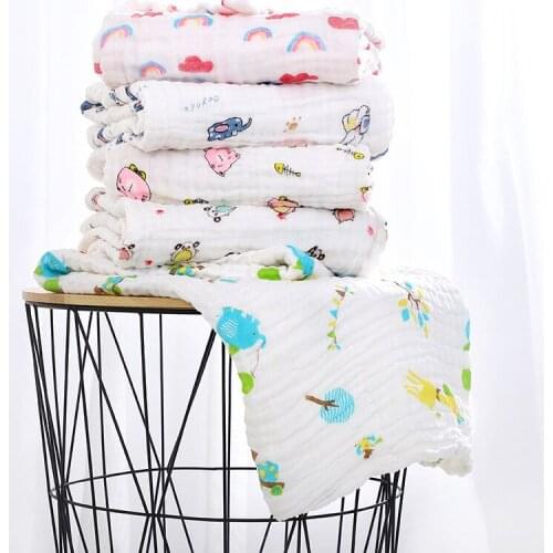 Baby Muslin Cloth Blanket Wrinkled Stroller Cover Breathable Towel 110*110cm