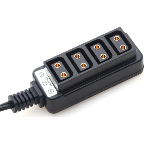 Male D-Tap B Type Power Dtap Tap to 4 Female P-Tap Ptap Hub Adapter Electric Splitter for Photography Power Accessories