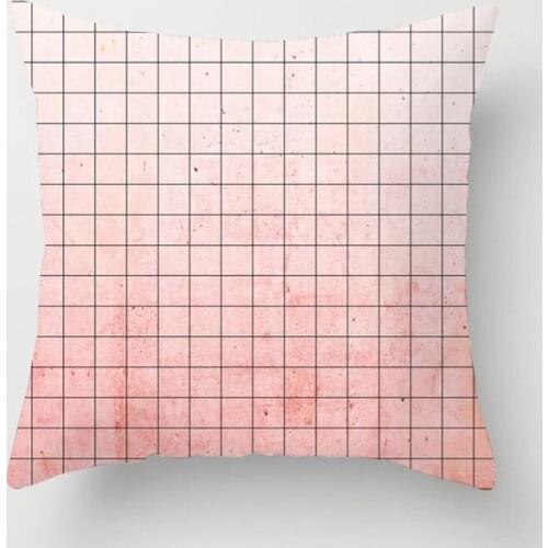 Pink Geometric Heart Cushion Cover for Home Sofa Car Honeybee Pineapple Decorative Throw Pillow Case 45*45 cm Office Pillowcase
