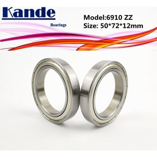 6910 ZZ 2pcs 50x72x12mm ABEC-1 2pcs 6910ZZ Thin Section Deep Groove 6910 Ball Bearing 61910