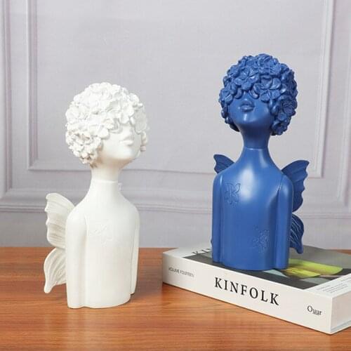 Nordic Flower Bird Character Boy Resin Accessories Bookcase Cabinet Furnishing Crafts Home Livingroom Desktop Sculpture Decor