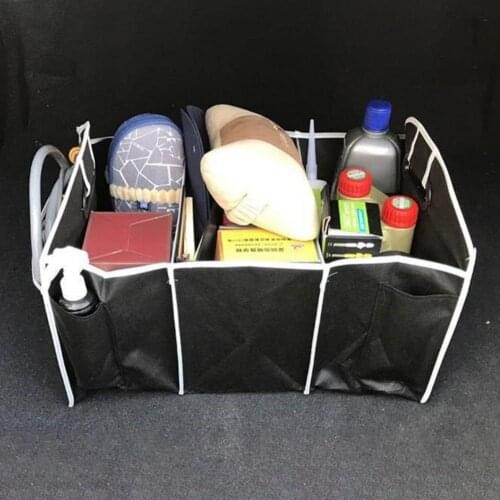 Auto Trunk Organizer Foldable Storage Box With Handle Car Rear Trunk Folding Cube Multifunctional Cargo Storage Organizer