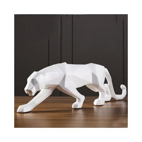 RESIN SCULPTURE LEOPARD STATUE RESIN GEOMETRIC ANIMAL ABSTRACT FIGURINE HOME DECOR STATUES FOR DECORATION MODERN