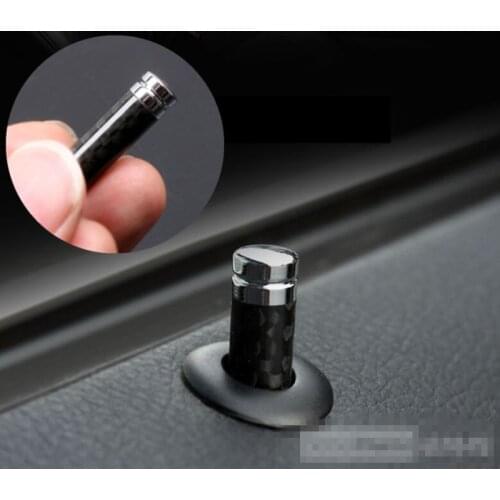 Car Styling For Benz AMG CLA GLA AMG C E CLS GLK CLK SLK Class Carbon Fiber Door Lock Stick Pin Cap Car Interior Accessories