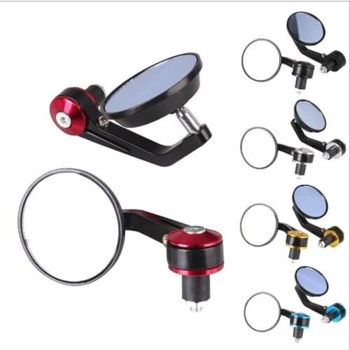 1 pair of general motorcycle motorcycle rearview mirror 7/8" universal circular motorcycle rearview mirror handle rod end mirror
