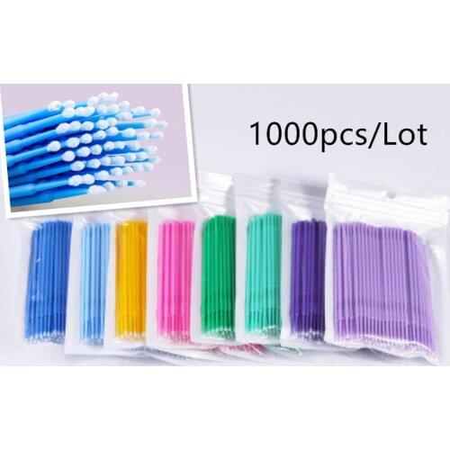 1000Pcs/bag Disposable MicroBrush Eyelashes Extension Individual Lash Removing Swab Micro Brush For Eyelash Extension Tools