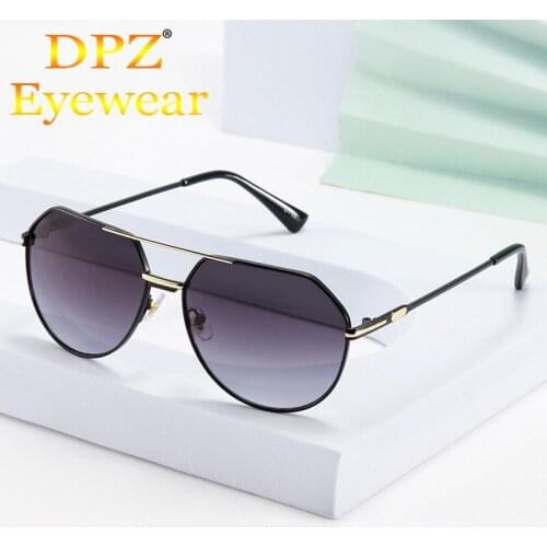 2021 New fashion double beam two-tone progressive sunglasses men women retro brand design pilot sunglasses Oculos De Sol 50575