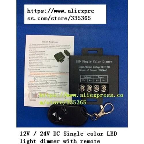 36A switch remote dimmer for single color led lights / 12v 24v dc led lamp remote with dimmer for white color led lights