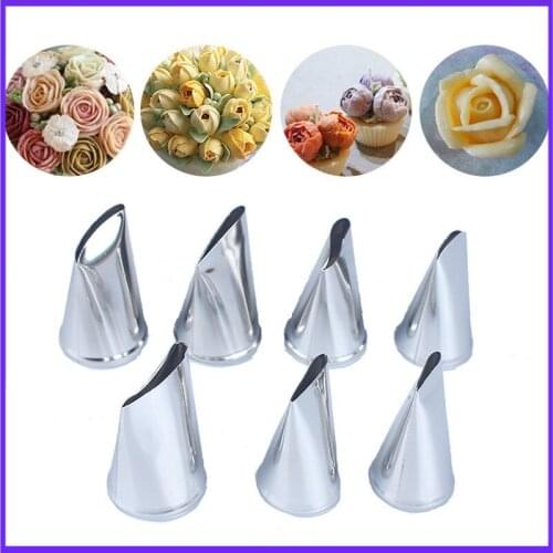 7 Pcs/lot Decorating Tip Set rose tulip petal Stainless Steel Icing Piping Nozzles Cake Decorating Cupcake Pastry Tools
