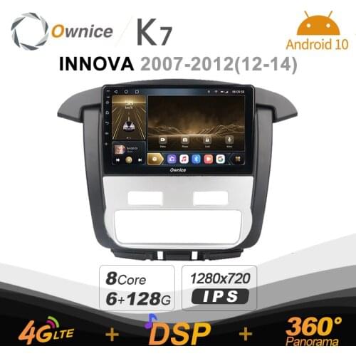 Android 10.0 6G+128G 720P K7 Car autoradio Multimedia for Toyota INNOVA 2007 - 2012 radio system unit 360 Panorama 4G LTE