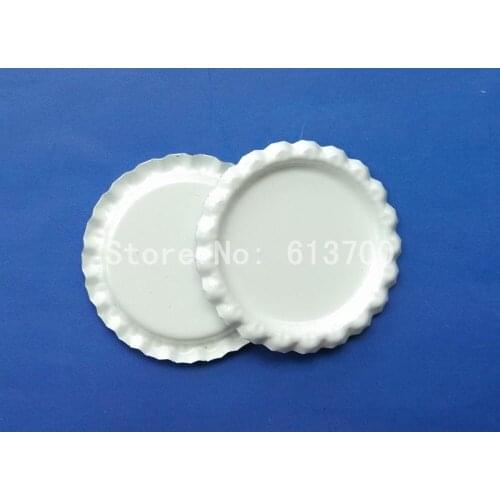 Free Shipping by DHL 2000 Pcs/Lot Both Side White Colored Flattened Bottle Caps For Crafts & Jewelry Accessories Beer Bottlecaps