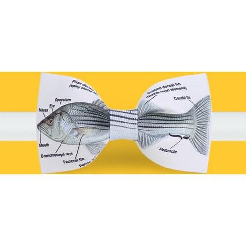 Free shipping 2019 new fashion mens male Original handmade tie printed bow tie banquet party groom dress wedding Fish unique