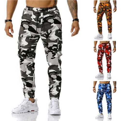 Men Athletic Pants Fitness Joggers Camouflage Sweatpants Overalls Casual Trouser