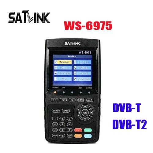 SATLINK WS-6975 DVB-T2 Digital Terrestrial Signal Meter Finder with MPEG-2/MPEG4 H.265 Supports QPSK ws6933 ws6975