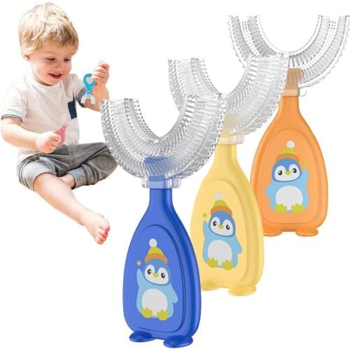 Children U-Shape Toothbrush Manual Toothbrush Kids Toothbrush Teeth Cleaning Tool Silicone Teeth Whitening Cleaning Tool Brush