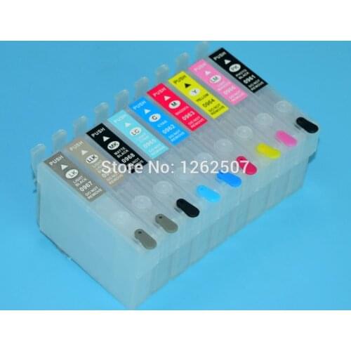 For Epson Stylus photo R2880 Refillable ink cartridge For Epson T0961-T0969 Empty cartridge 9 colors with Auto reset chip