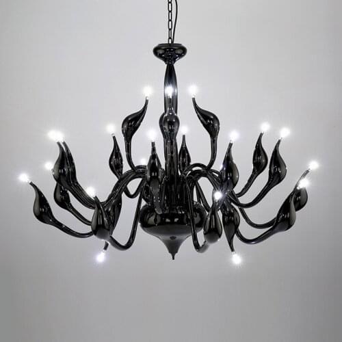 European Swan LED G4 Chandeliers Candle Hanging Suspension L Black Gold for Bedroom Living Modern Decor Home Chandelier PA0140
