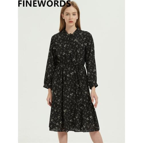 Черные летние платья FINEWORDS China At AliExpress