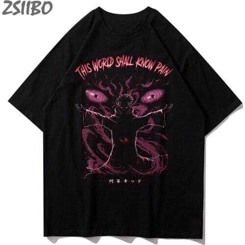 Anime Pain Printed Akatsuki T Shirt Men Retro Cotton Tops Tees Harajuku Unisex Tshirt Cool 2021 Streetwear Hip Hop Male T-shirts
