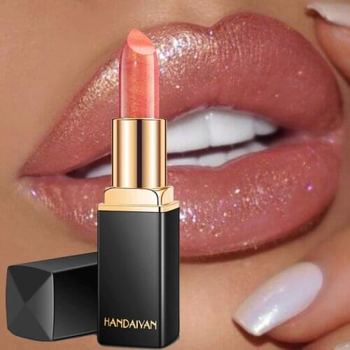 HANDAIYAN Professional Lip stick Makeup Waterproof Long Lasting Pigment Nude Pink Sexy Shimmer Lipstick Luxury Makeup
